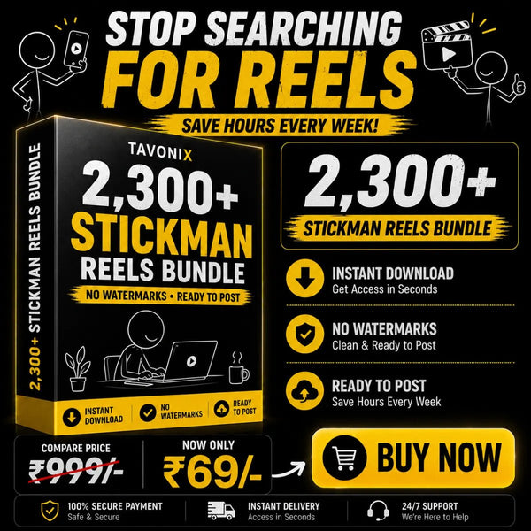 2,300+ Stickman Animated Reels Bundle | Ready-to-Post Videos - tavonix digital