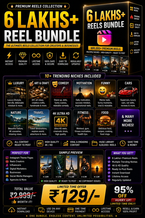 600k+ Premium Reels bundle